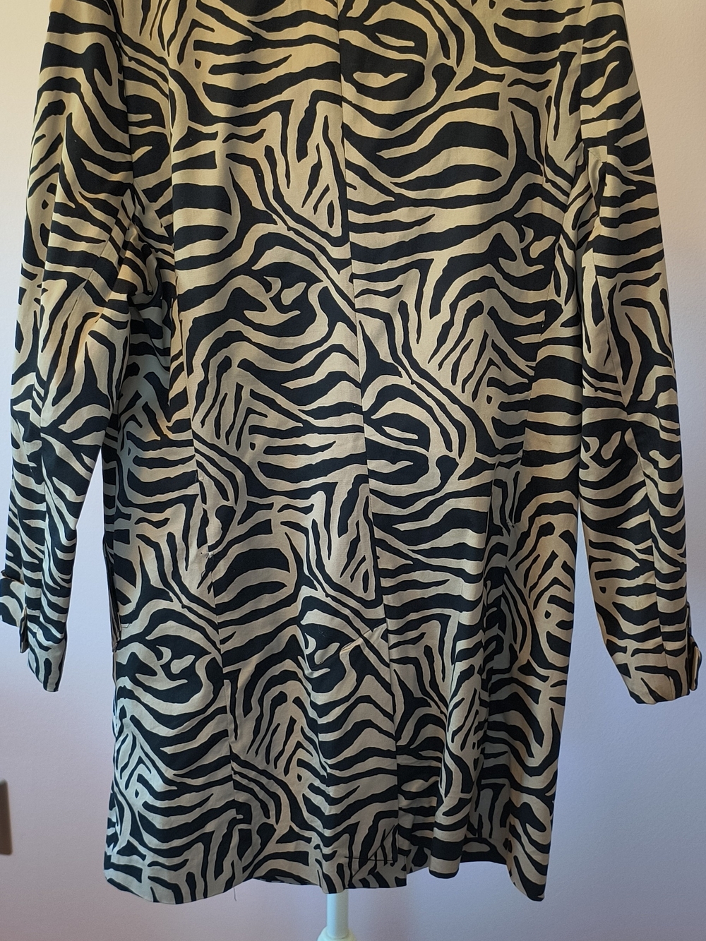 Black and Cream Zebra Print Double-Breasted Women's Dress Jacket - Picture 2 of 8